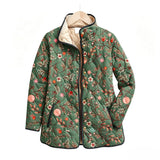Green Floral Star Quilted Jacket