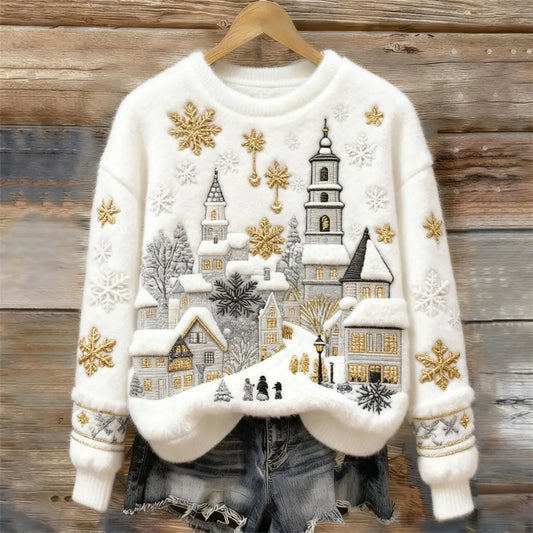 Winter Town Cozy Plush Sweatshirt