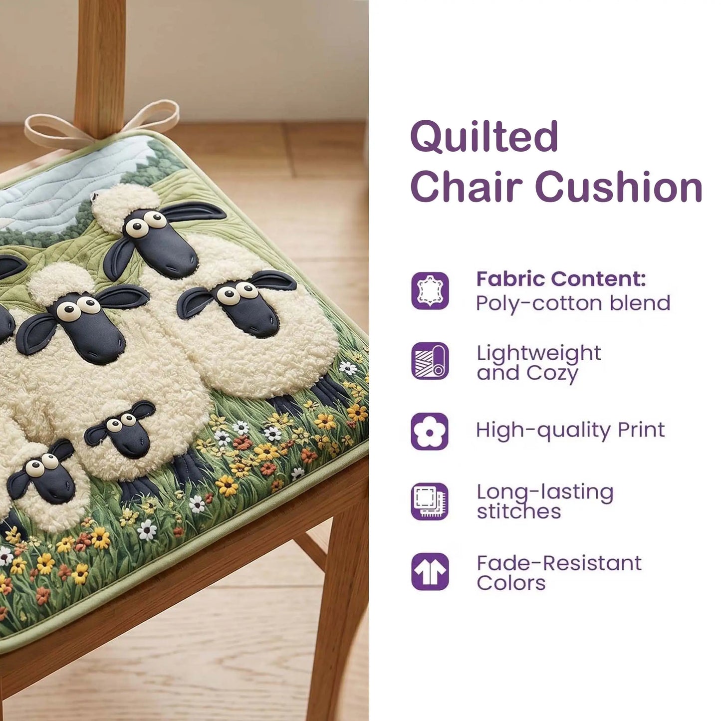 Iris Quilted Chair Cushion