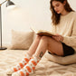 Blue Heart Snowflake Fall Cozy Fluffy Slipper Socks 5 Pairs