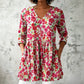 Flower Printing Long Blouse Eith A Striking Pattern