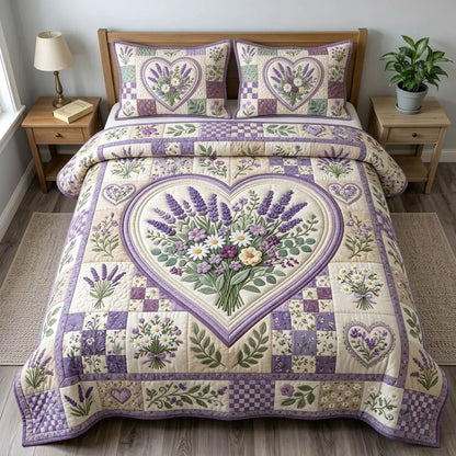 Floral Patchwork Quilted Bedding Set