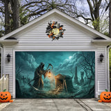 Grim Reaper Graveyard Halloween Garage Door Banner Decoration