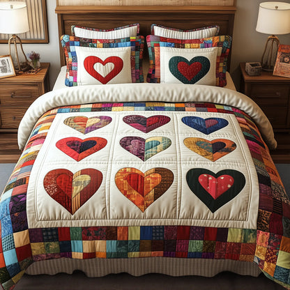 Heart By Heart Quilted Bedding Set