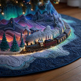 Festive Train Quilted Tree Skirt