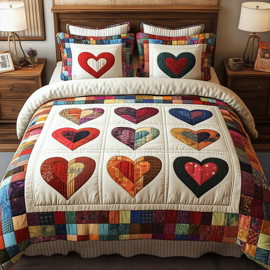 Heart By Heart Quilted Bedding Set