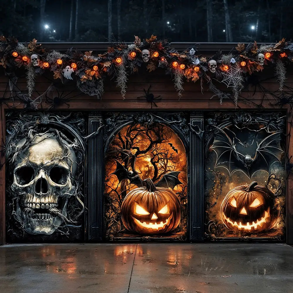 Infernal Halloween Gate Garage Door Banner Decoration