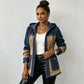 Women's Denim Jackets Long Hooded Patchwork Zip Up Jacket