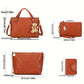 4-Piece PU Leather Tote Crossbody Matching Handbag Set