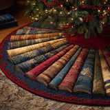 Cozy Vintage Book Quilted Tree Skirt