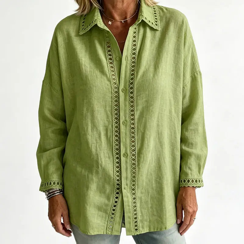 Women's Casual Spliced Long Sleeve Blouse