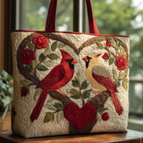 Cardinal Love Dance Handmade Tote Bag