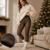 Women's Fleece Lined Tights Body Slimming Leggings Sheer Fake Translucent