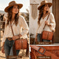 Bohemian PU Crossbody Bag with Western Fringe Tassels & Zipper Closure