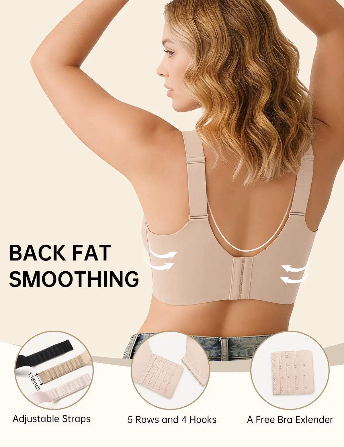 Adjustable Wireless Flexi-Lift Comfy Minimizer Bra