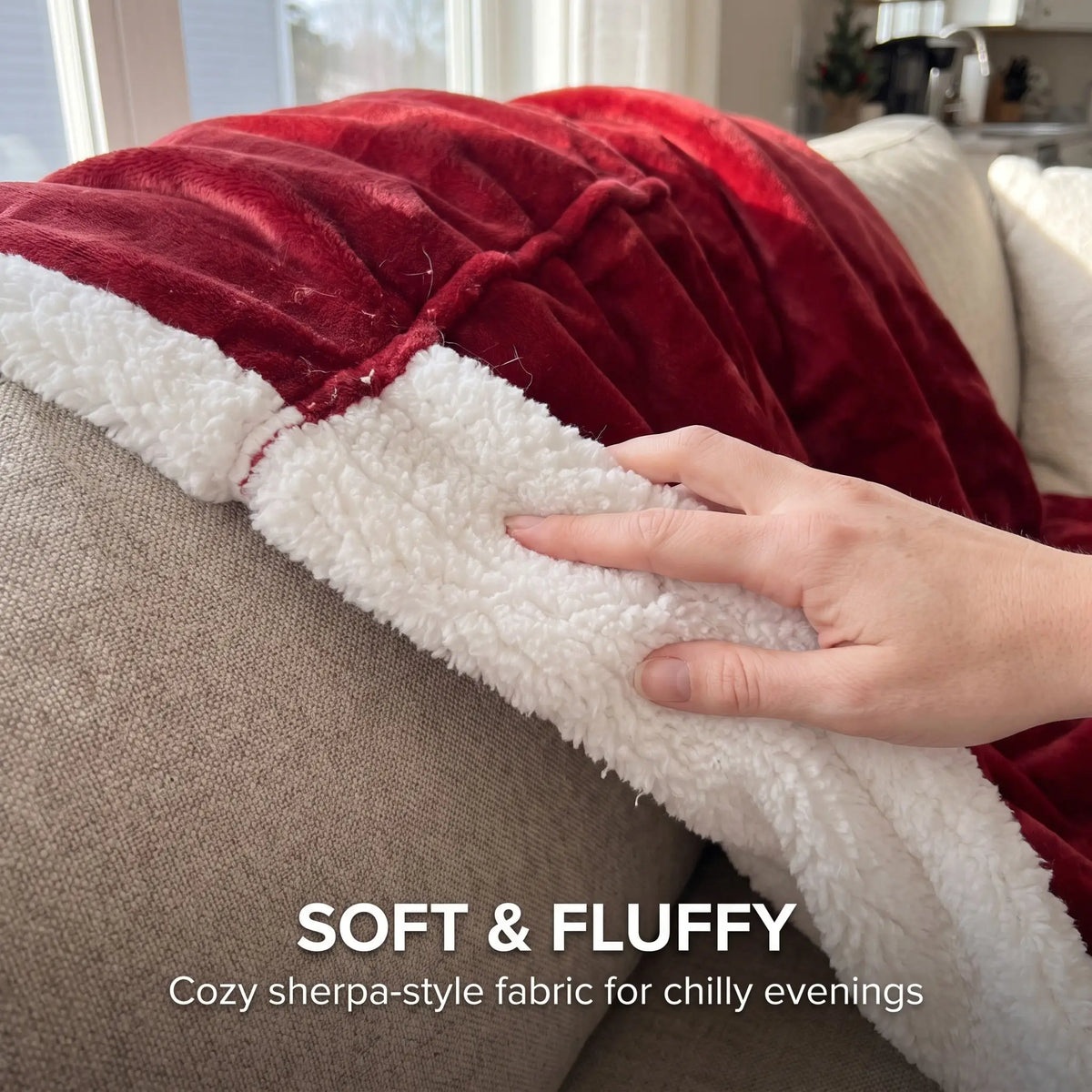 🔥Wearable Heated Blanket with Foot Pocket Sherpa