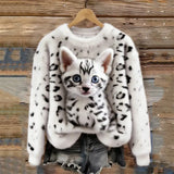 Snow Leopard Cozy Plush Sweatshirt