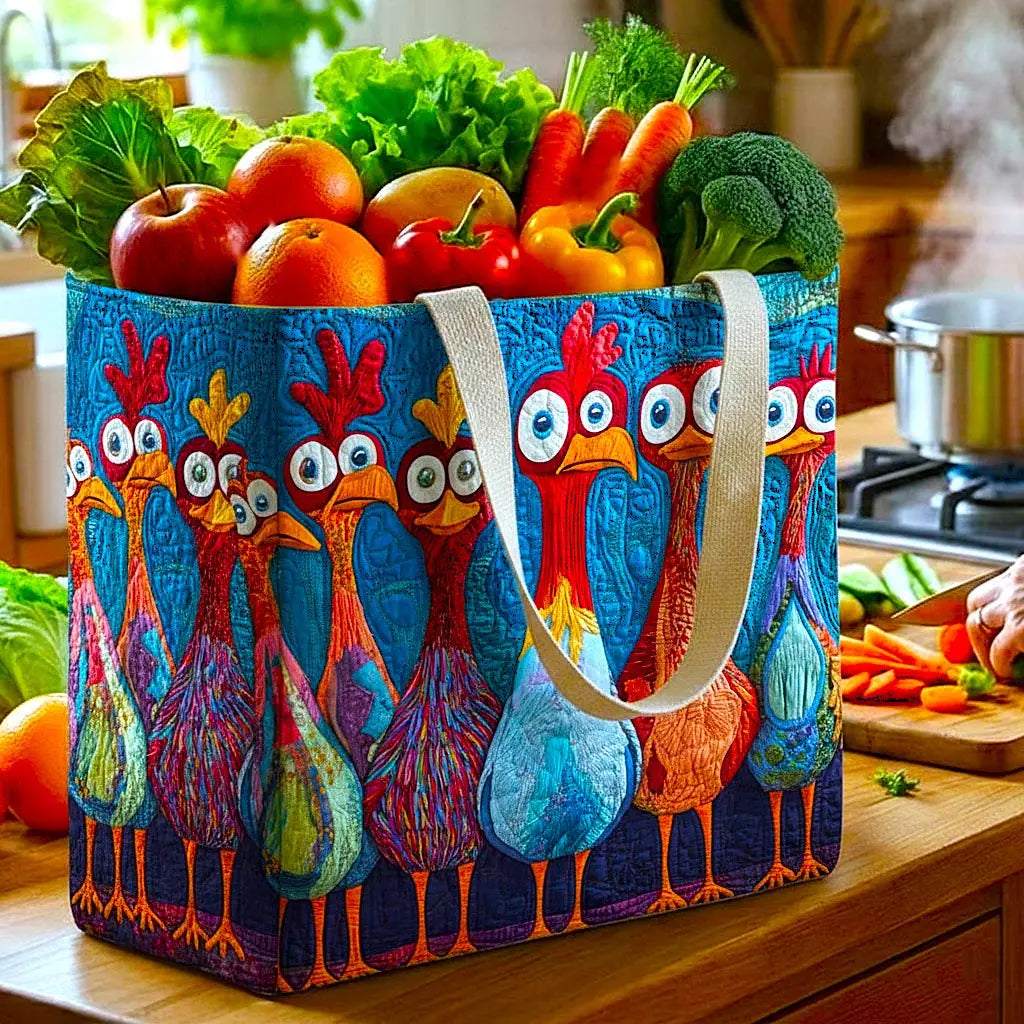 Cheeky Chicken Quilted Shopping Bag