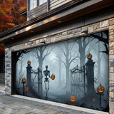 Death Skull Gate Halloween Garage Door Banner Decoration