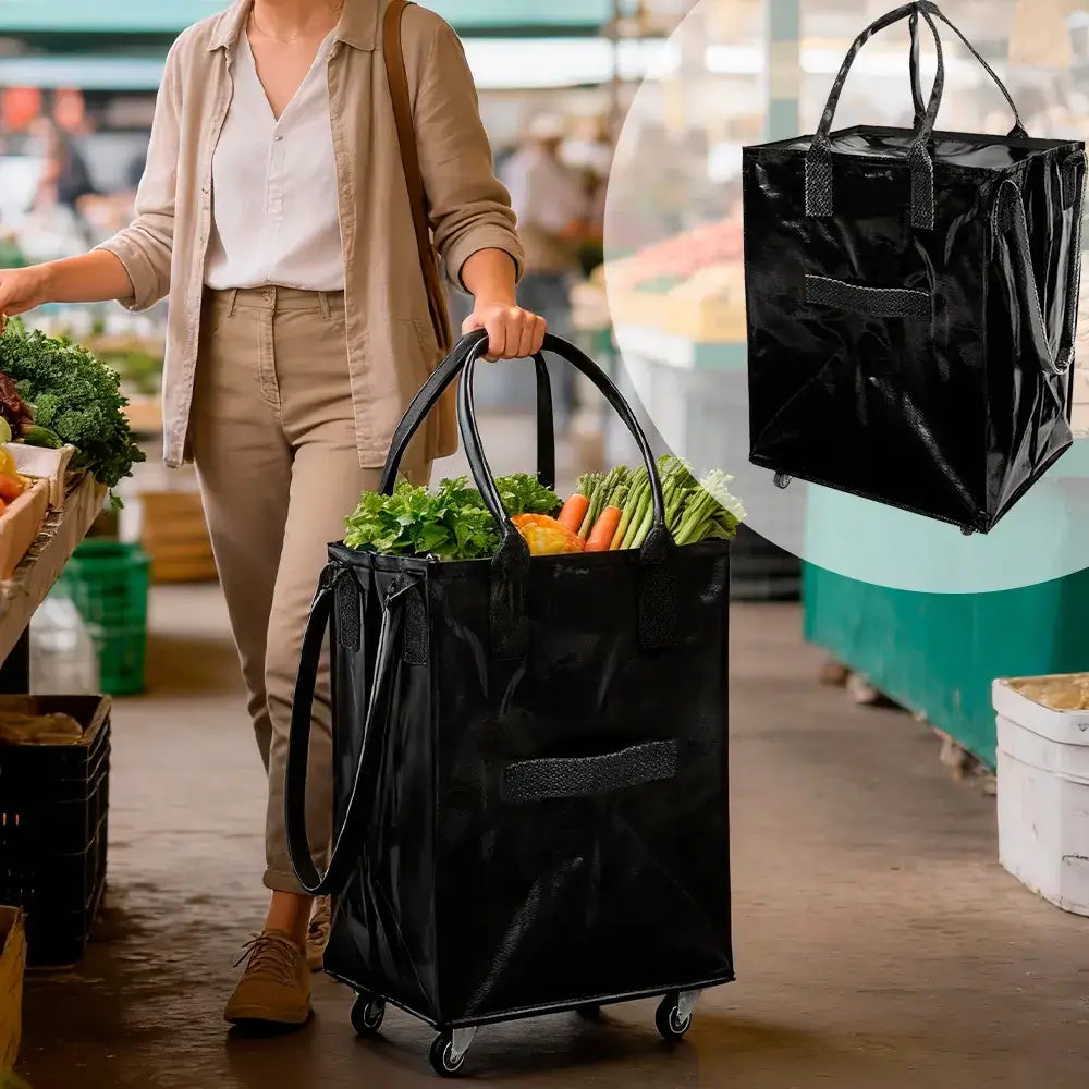 Reusable Rolling Grocery Bag with Wheels