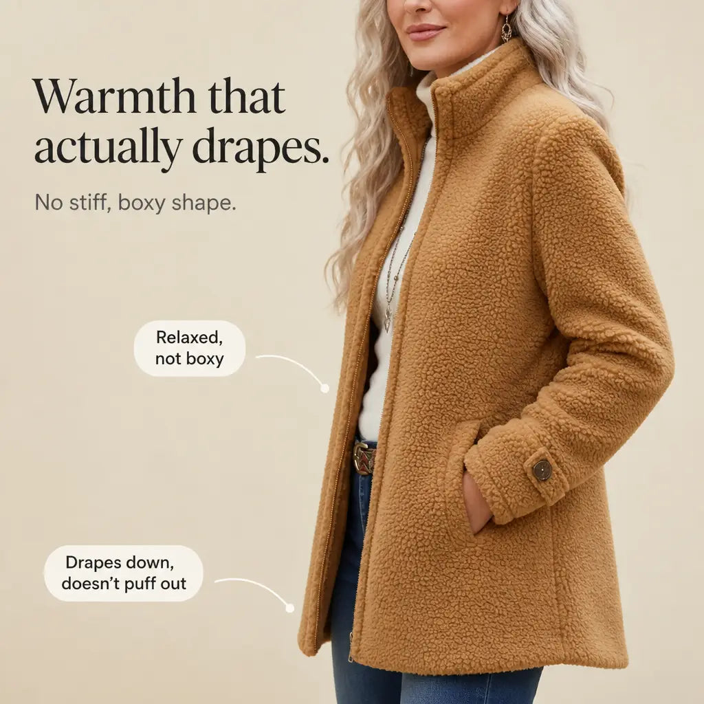 Full-Zip Lambswool-Feel Stand Collar Jacket