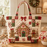 Christmas Gingerbread House Handmade Tote Bag
