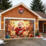 Breaking Brick Santa Garage Door Banner Decoration