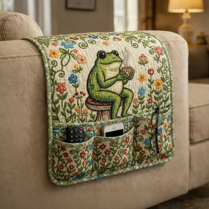 Tea Frog Quilted Sofa Armrest Organizer