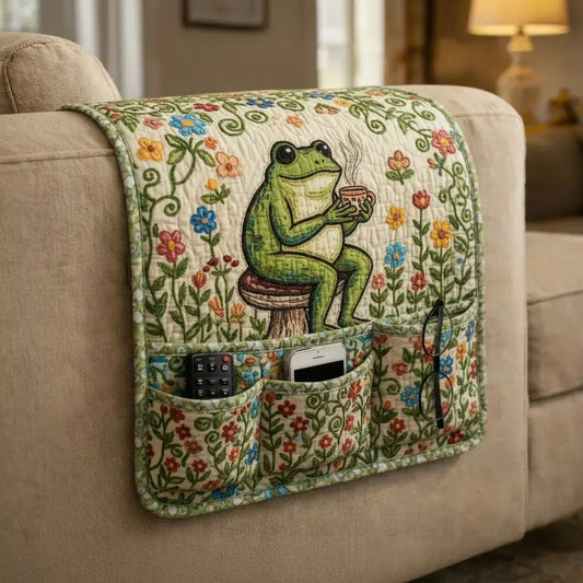Tea Frog Quilted Sofa Armrest Organizer
