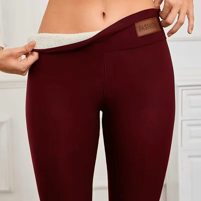 Women's Fleece-Lined High-Waist Leggings with Pockets