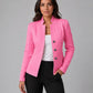 Textured Knit Stand-Collar Open-Front Blazer