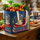 Books Teacup Floral Quilted Shopping Bag