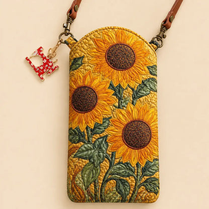 Sunflower Quilted Slim Phone Crossbody Bag