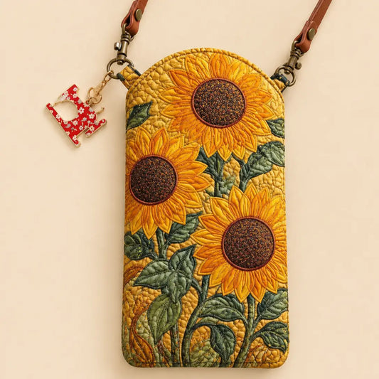 Sunflower Quilted Slim Phone Crossbody Bag