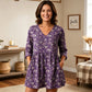 Flower Printing Long Blouse Eith A Striking Pattern