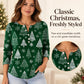 Christmas Retro 3D Digital Print Polo Sweatshirt With Buttons