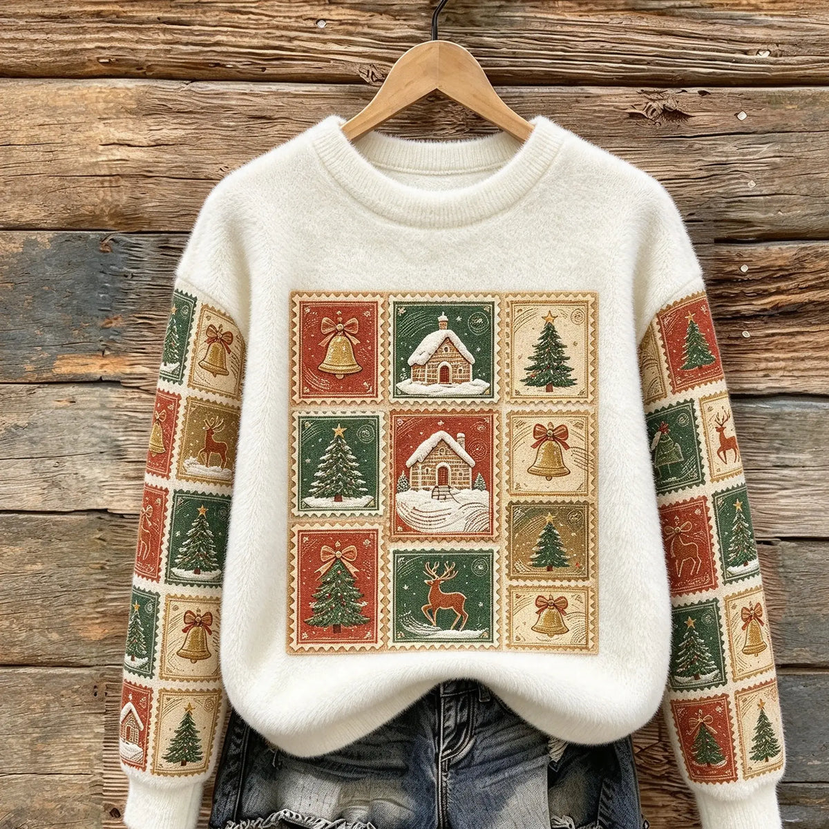 Vintage Stamp Cozy Plush Sweatshirt