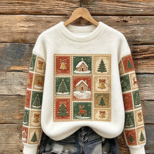 Vintage Stamp Cozy Plush Sweatshirt
