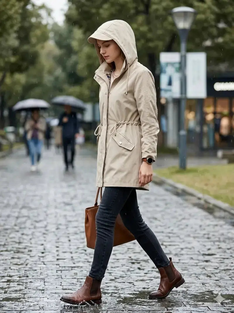 Women's Waterproof Woven Hooded Coat