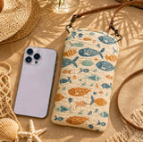 Cute Fish Pattern Quilted Slim Phone Crossbody Bag