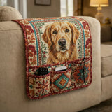 Golden Retriever Quilted Sofa Armrest Organizer