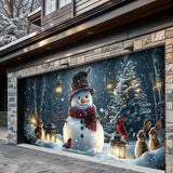Christmas Garage Door Banner Decoration Snowman and Forest