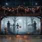 Death Skull Gate Halloween Garage Door Banner Decoration