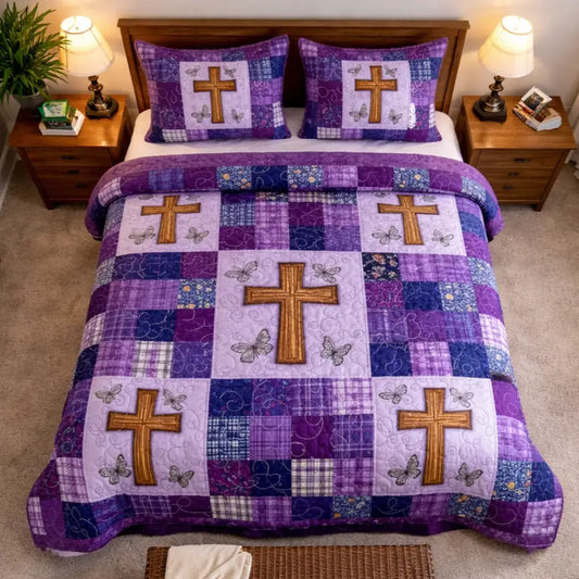 Faithful Sunrise Quilted Bedding Set