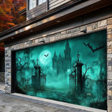 Haunted Cemetery Gate Halloween Garage Door Banner Decoration
