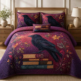 Raven Enchanted Library Quilted Bedding Set