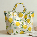 Yellow Lemon Print PVC Tote Bag