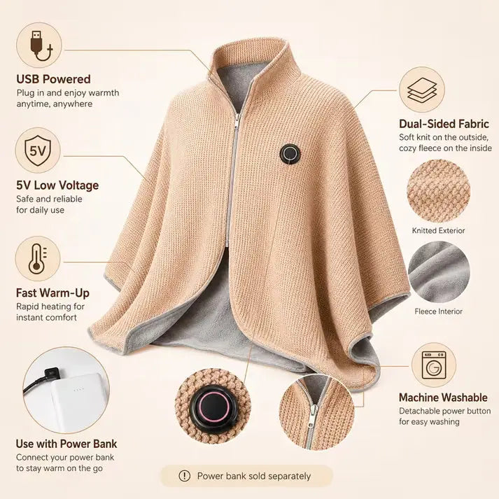 Wearable Heated Blanket – Cozy Hands-Free Warmth