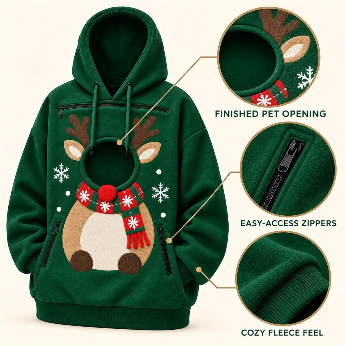 Christmas Pet Carrier Hoodie