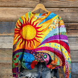 Sun Wave Colorful Boho Style Sweatshirt